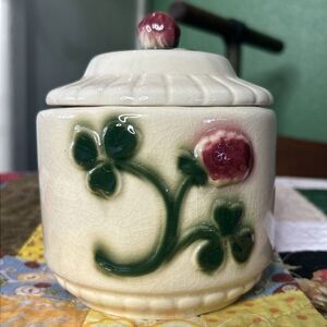 Vintage Brush McCoy Three Leaf Clover Small 5 Inch Canister